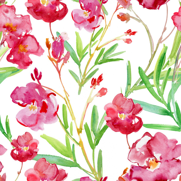 floral watercolor seamless background. - Photo, image