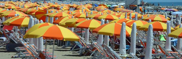 Барвисті парасольки на пляжі - Фото, зображення