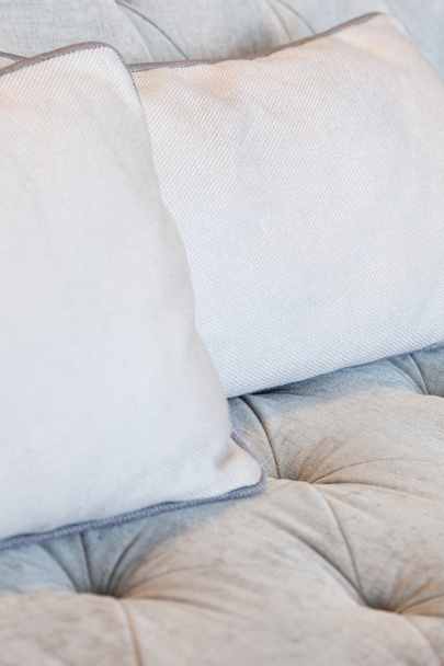Travesseiros no sofá Tecido Close up
 - Foto, Imagem