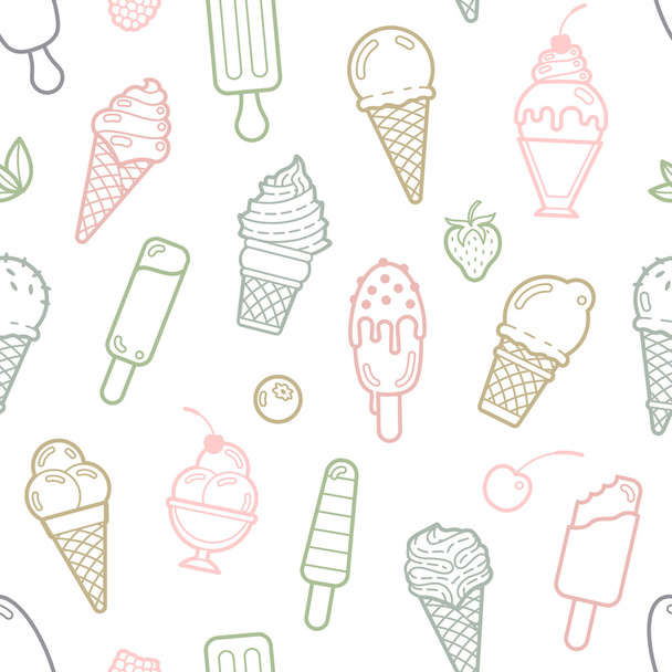 Vector lindo pastel helado patrón sin costuras
 - Vector, imagen