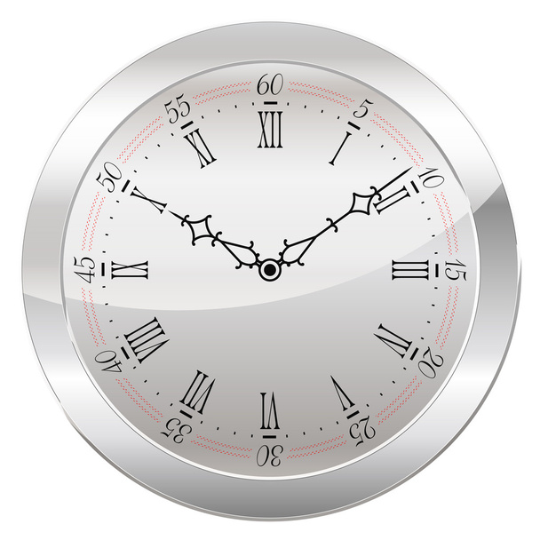 Αναλογικό ρολόι απομονωθεί σε λευκό φόντο - Διάνυσμα, εικόνα