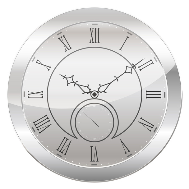 Reloj analógico aislado sobre fondo blanco
 - Vector, Imagen