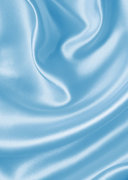 Smooth elegant blue silk or satin as background - Photo, image