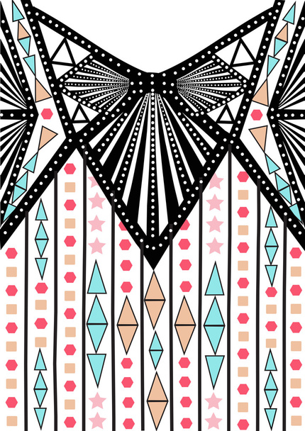 Colorful, tribal, seamless border pattern - Vektor, kép
