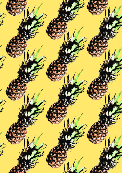 Pattern with whole pineapples - Fotó, kép