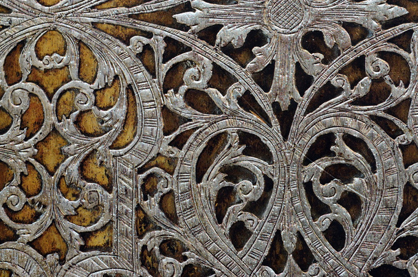 geprägtes silbrig antikes Muster - Foto, Bild