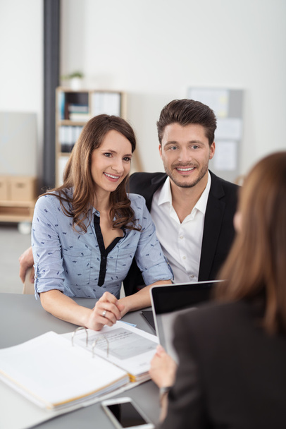 Professional Couple Having a Meeting with an Agent - Photo, image