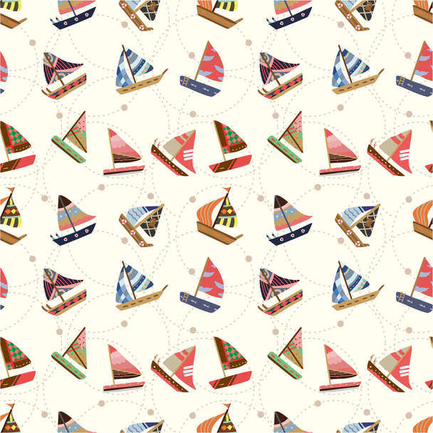 seamless sailboat pattern - Vektor, Bild