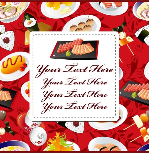 Cartão de comida japonês
 - Vetor, Imagem