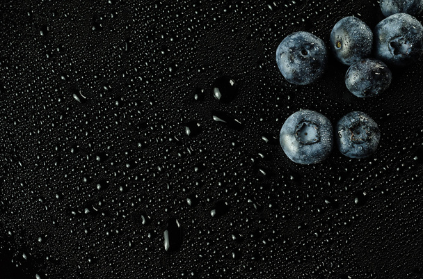 Blueberries on Black - Photo, Image