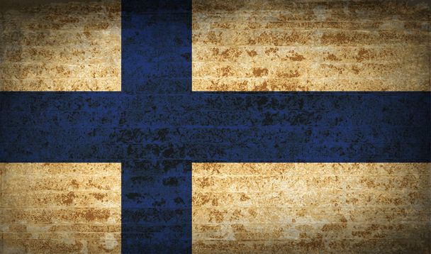 Flagi Finlandii z tekstury papieru brudne. Wektor - Wektor, obraz