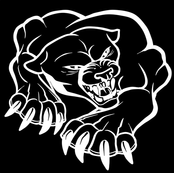 Potwór pantera na czarnym tle - Zdjęcie, obraz