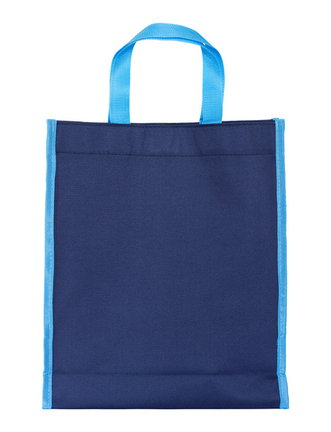 bolsa de compras azul aislado en blanco con camino de recorte
 - Foto, Imagen