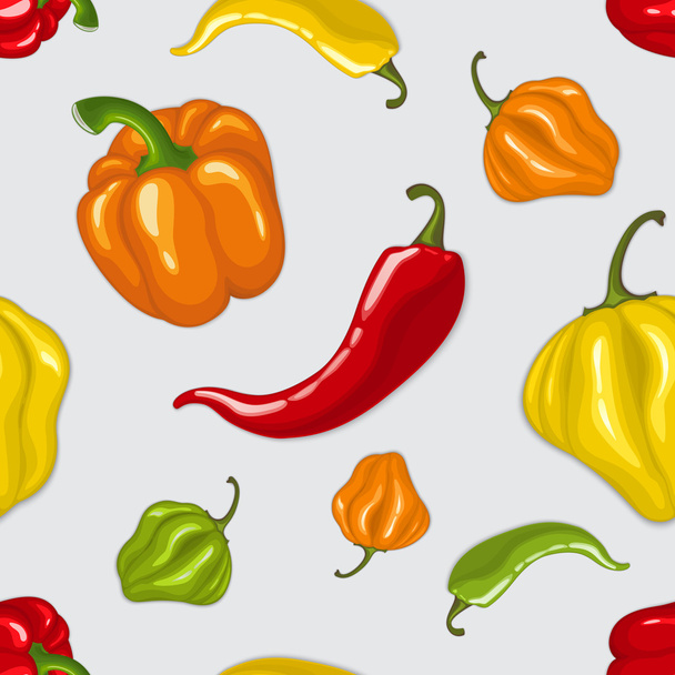 Seamless vector pattern with chili peppers - Vector, Image