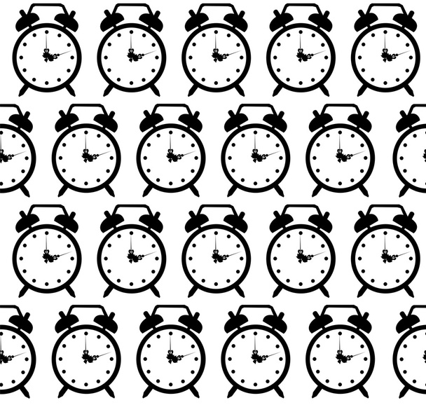 doodle alarm clock seamless pattern background - Vector, Image