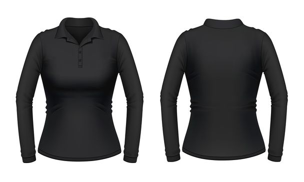 Black long sleeve female shirt - ベクター画像