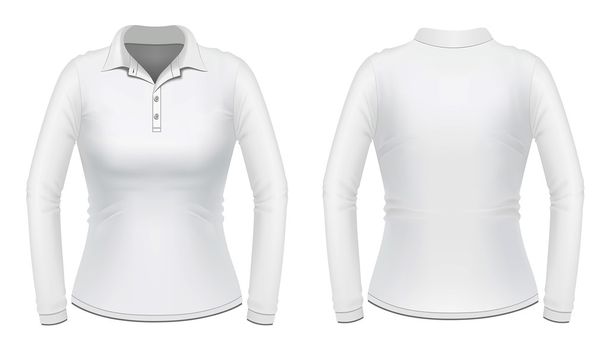 長い袖の白い女性のシャツ - ベクター画像