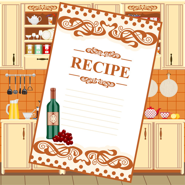 Blank for a recipe - Vector, afbeelding