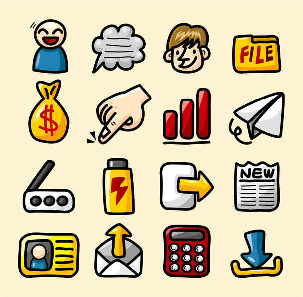 hand draw web icons collection - Vector, afbeelding
