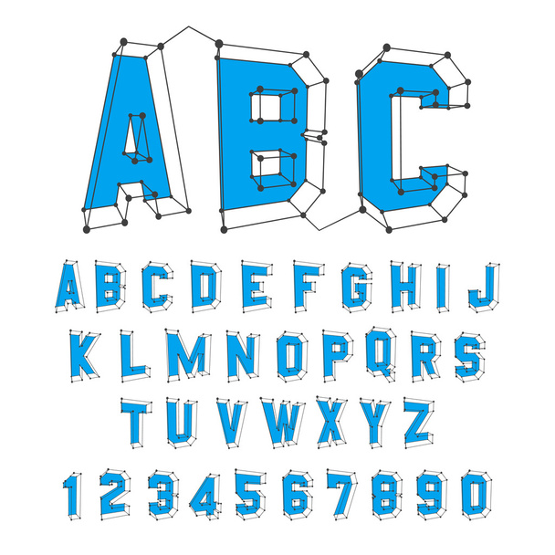 Alphabet set. 3d vector illustration. Design elements. - Вектор, зображення