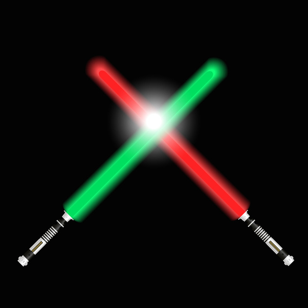 two red and green light future swords fight eps10 - Vektori, kuva