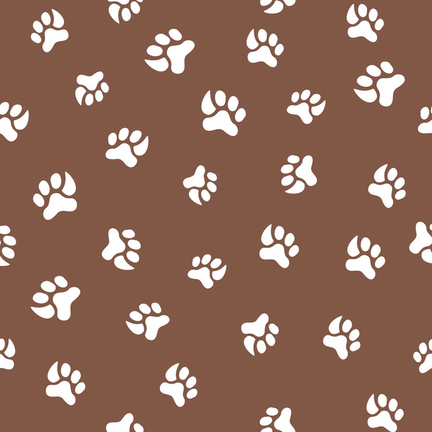 Seamless pattern with footprint of cat and dog - Vector, imagen