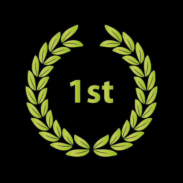 зеленый лавровый венок векторный символ победы eps10
 - Вектор,изображение
