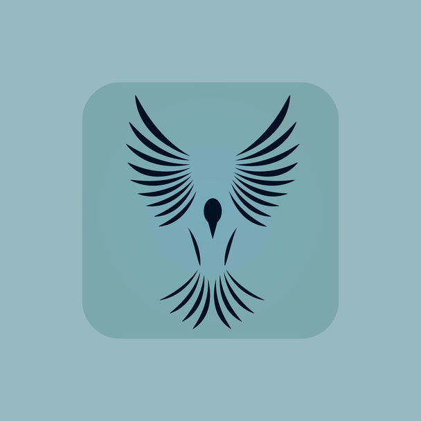 Icono pálido pájaro volador azul
 - Vector, Imagen