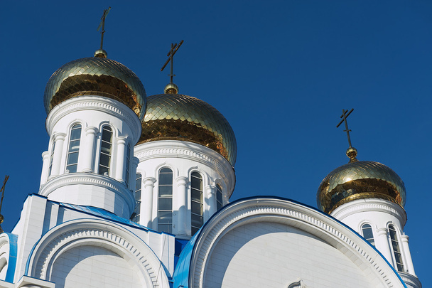Cupolas of the cathedral of Astana city, Astana, Kazakhstan. - Zdjęcie, obraz