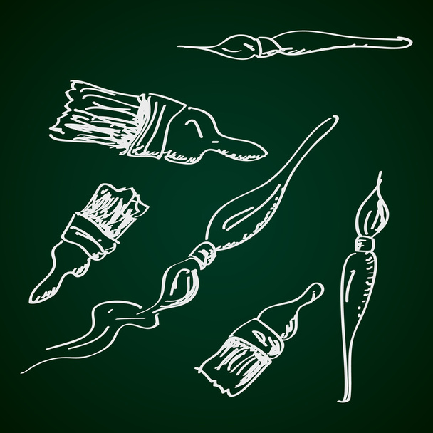 Simple doodle of some paint brushes - Vector, Image