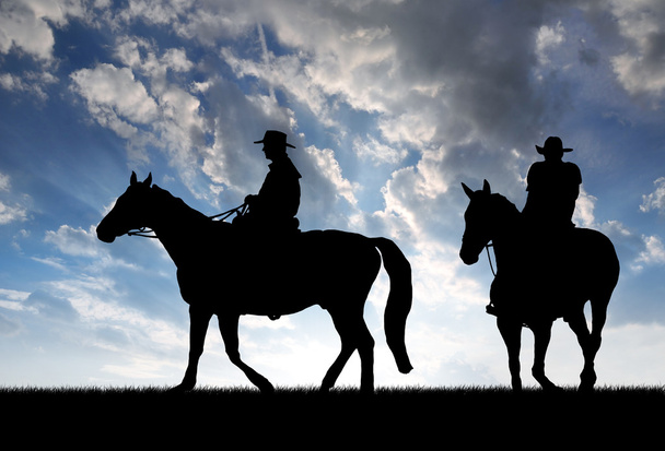Vaqueros con caballos
 - Foto, imagen