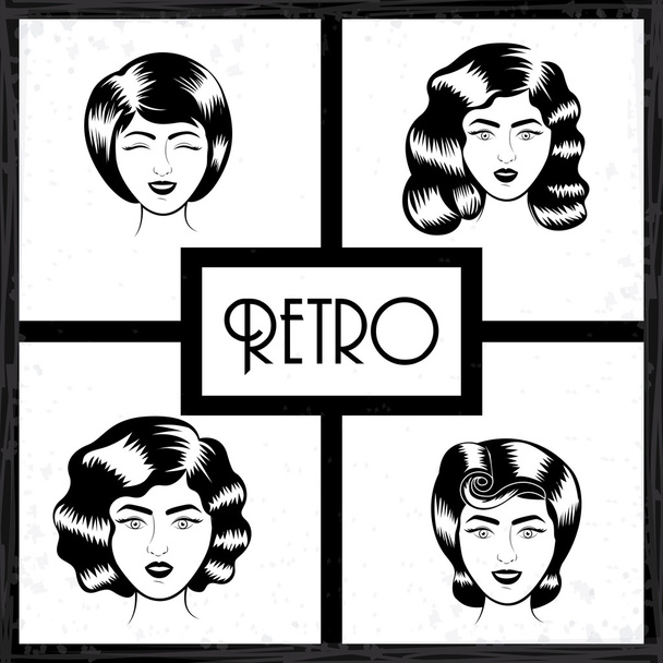Retro vrouw ontwerp - Vector, afbeelding