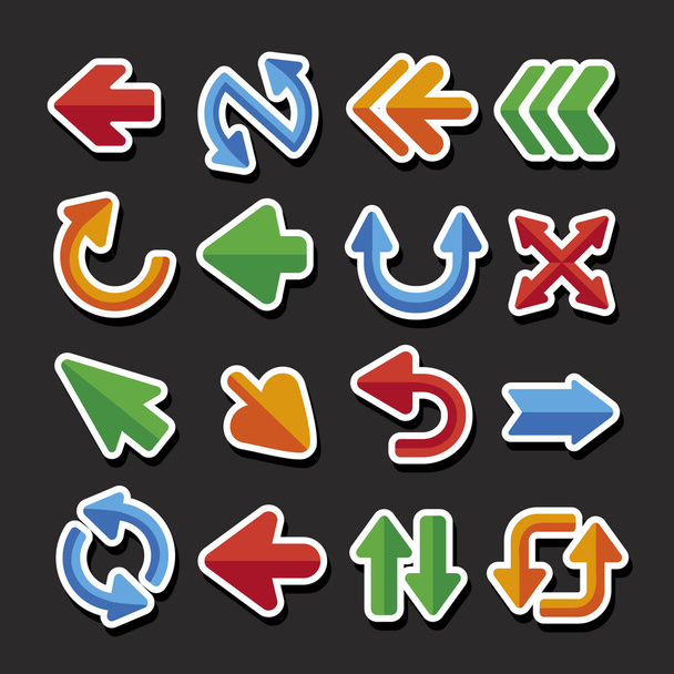lovely colorful arrows set button  - Διάνυσμα, εικόνα