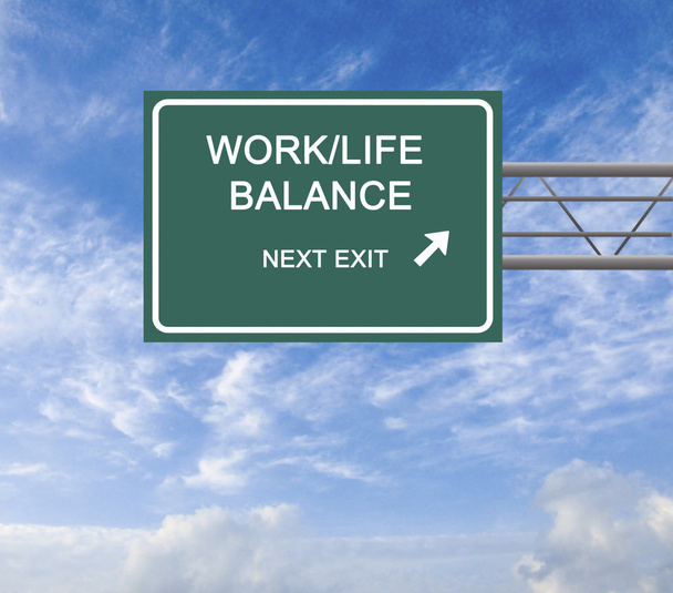 sinal de estrada para o equilíbrio vida / trabalho
 - Foto, Imagem