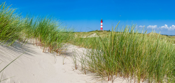 Красиві dune краєвид з традиційними маяка в Північному морі - Фото, зображення