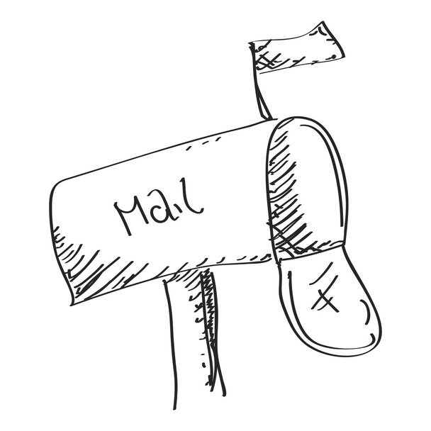 Bir posta kutusunun basit doodle - Vektör, Görsel