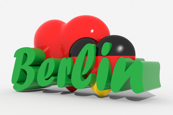 Logo corazones 3d con texto Berlín
 - Foto, Imagen