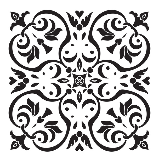 Dessin à la main motif de tuiles décoratives. Style majolica italien
  - Vecteur, image