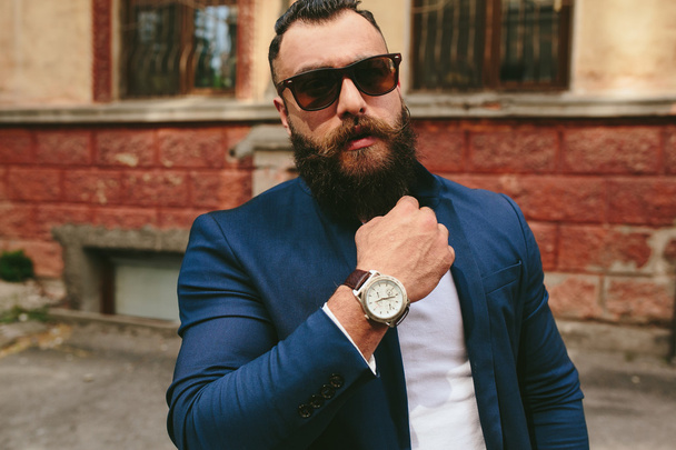 Stylish cool bearded man - Photo, Image