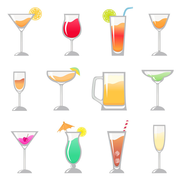 Alcohol drinks glasses - Vektor, kép
