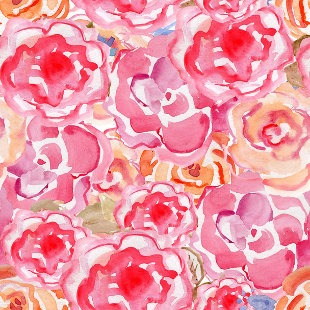rose flowers in watercolor paintings. - Zdjęcie, obraz