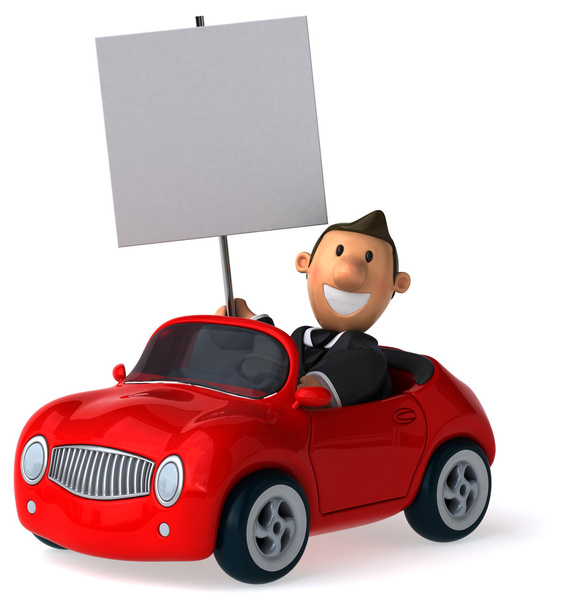 Fun businessman in car - Foto, Imagem