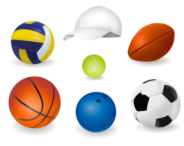 Conjunto de bolas desportivas. Vetor
 - Vetor, Imagem