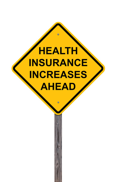 Знак осторожности - Впереди увеличивается страхование здоровья
 - Фото, изображение