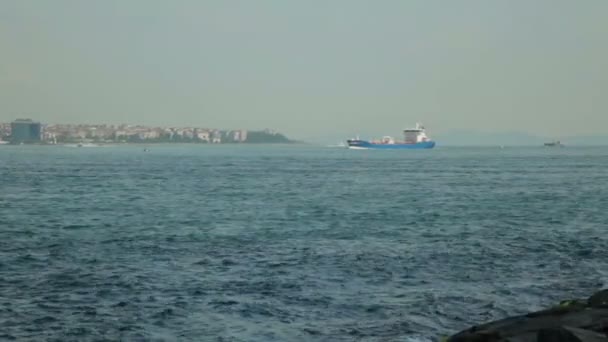 Views of the Bosphorus with ferryboats navigate through strait. The coast of the Bosphorus. - Footage, Video