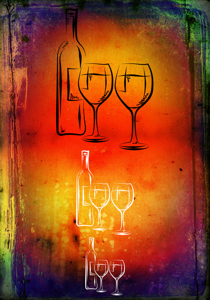 Wine art illustration - Photo, Image