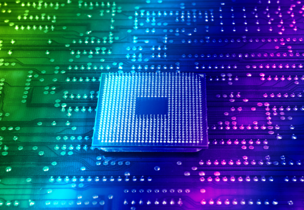 centrální mikroprocesory počítače technologie fiber optic poz - Fotografie, Obrázek
