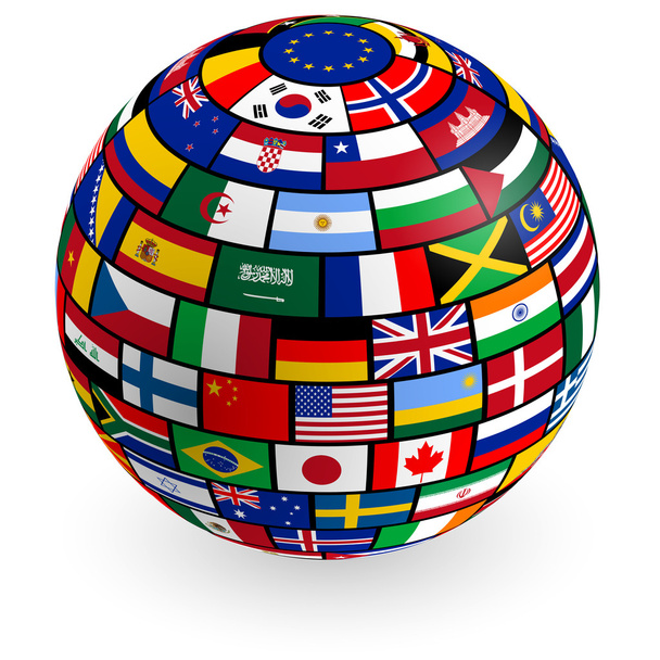 Флаги 3D Globe
 - Вектор,изображение