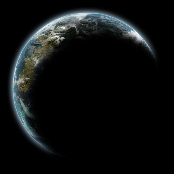 Planeta Tierra escena espacial con contorno visible iluminado - Elementos de esta imagen Amueblado por la NASA
 - Foto, Imagen