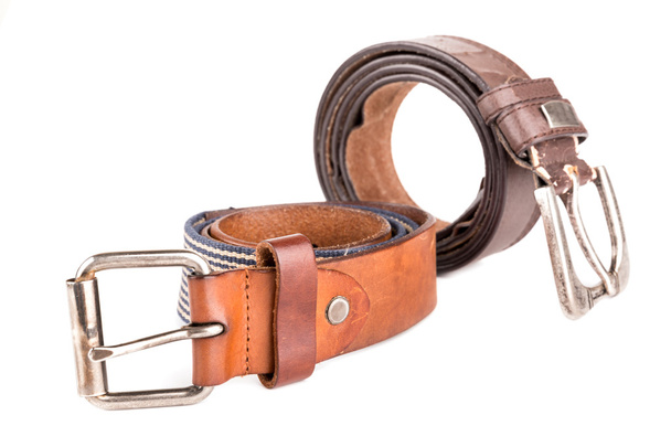 cinturón de cuero vintage en blanco
 - Foto, imagen